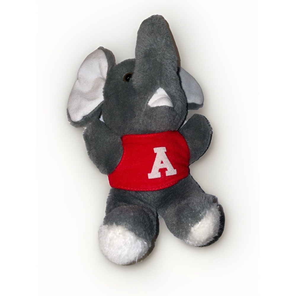 VTG University Of Alabama Big Al Plush Elephant With Crimson Shirt 70s/80s Boyce